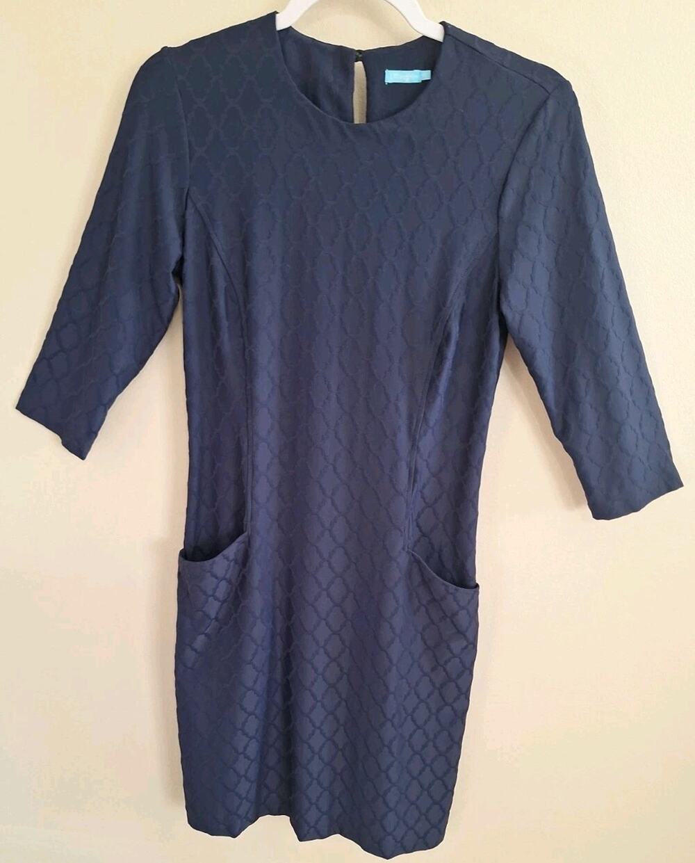 J.McLaughlin Women's XS Catalina Cloth Dress Diamond Print Textured / Pockets
